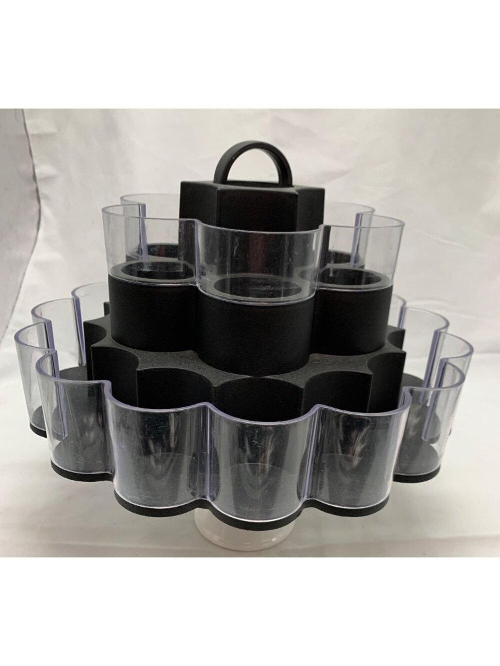 The Pampered Chef Rotating Black Tiered Spice Rack Organizer With Handle